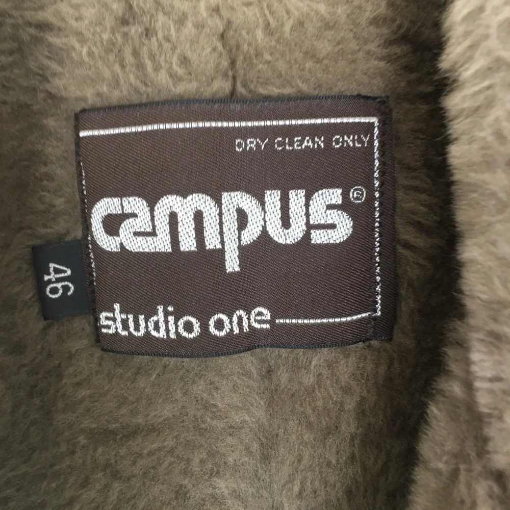 Vintage Faux Fur Trim Coat Jacket by Campus Studio One Beige Men’s Size 46 XL